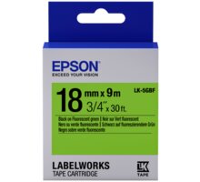 Epson LabelWorks LK-5GBF, páska pro tiskárny etiket, 18mm, 9m, černo-zelená_413452386
