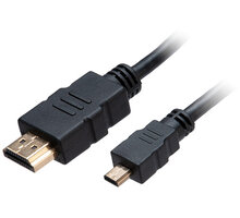 Akasa kabel HDMI/micro HDMI 4K@60Hz, pozlacené konektory, 1.5m, černá AK-CBHD20-15BK