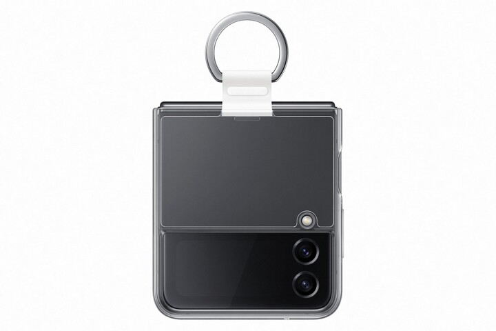 Samsung silikonový zadní kryt s držákem pro Galaxy Z Flip4, transparentní_1923592032