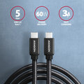 AXAGON kabel USB-C - USB-C SPEED USB3.2 Gen 1, PD60W 3A, opletený, 3m, černá_2123611541