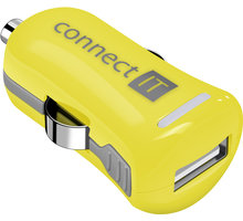 CONNECT IT InCarz COLORZ auto adaptér 1xUSB 2,1A, žlutá (V2)_494231091