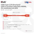 Club3D kabel USB-C, Data 480Mb,PD 240W(48V/5A) EPR, M/M, 2m_336719872