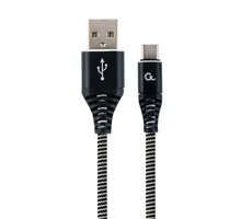 Gembird kabel CABLEXPERT USB-A - USB-C, M/M, PREMIUM QUALITY, opletený, 2m, černá/bílá
