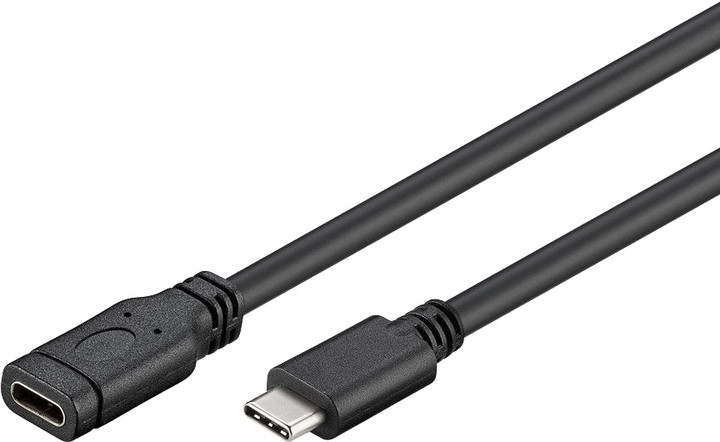 PremiumCord prodlužovací kabel USB 3.1 konektor C/male - C/female, 1m, černá_875728459