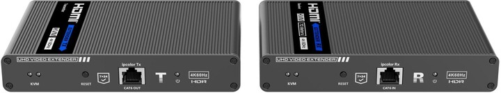 PremiumCord HDMI 2.0 KVM extender na 70m s přenosem USB, Ultra HD 4kx2k@60Hz_1035771056