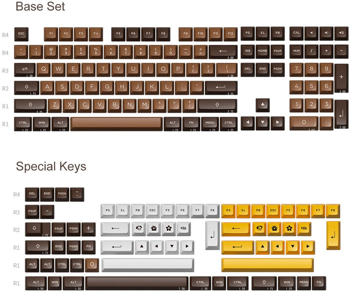 Akko Chocolate, 158 kláves, ASA, hnědé_1748381890