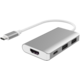 PremiumCord převodník USB3.1 typ C na HDMI + 2xUSB3.0 + PD charge, Aluminium pouzdro