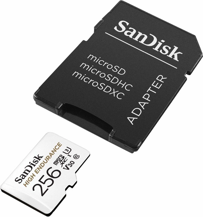 SanDisk Micro SDXC High Endurance 256GB 100MB/s UHS-I U3 + SD adaptér_1981554804