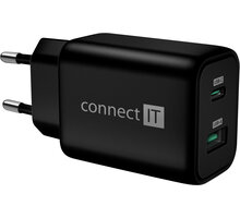 CONNECT IT síťový adaptér GaN Wanderer2, USB-C, USB-A, PD 33W, černá CWC-2080-BK