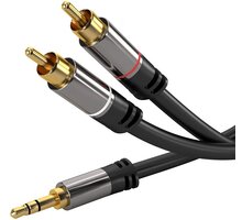 PremiumCord stíněný kabel stereo Jack 3.5mm - 2x CINCH, M/M, HQ, 5m, černá_1267282679