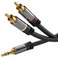 PremiumCord stíněný kabel stereo Jack 3.5mm - 2x CINCH, M/M, HQ, 5m, černá_1267282679