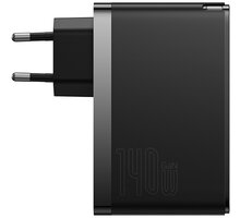 Baseus rychlonabíjecí adaptér GaN5 Pro, 2x USB-C, USB-A, 140W, černá_417496067