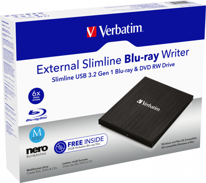 Verbatim Slimline, externí, USB 3.0, černá_590934713