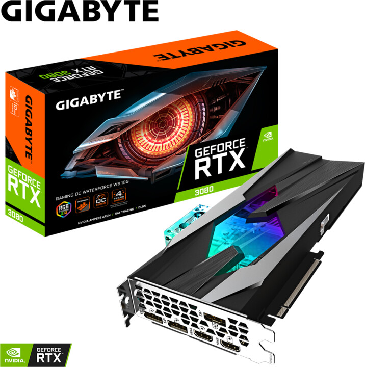 GIGABYTE GeForce RTX 3080 GAMING OC WATERFORCE WB 10G (rev.2.0), LHR, 10GB GDDR6X_493945359