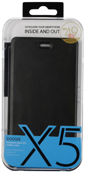 DooGee X5/X5 PRO Flip Case + Screen Protector Glass, černá_1084764554