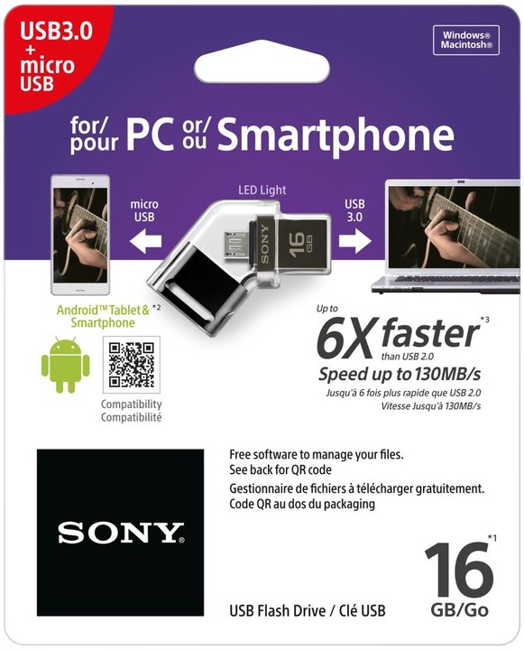 Sony Micro Vault OTG SA3 Duo - 16GB, černá_1052430171