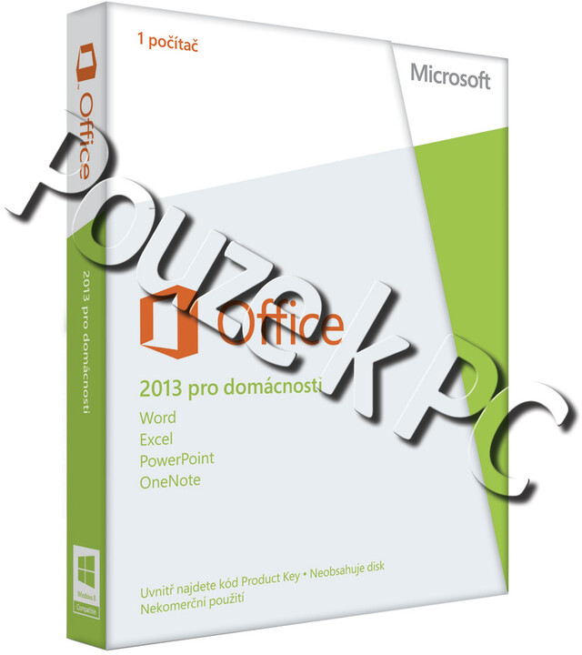 Microsoft Office 2013 pro domácnosti, bez média, pouze s novým počítačem_875070757