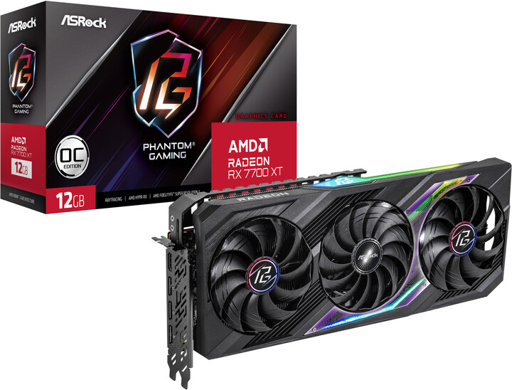 ASRock AMD Radeon™ RX 7700 XT Phantom Gaming 12G OC, 12GB GDDR6_1169623733