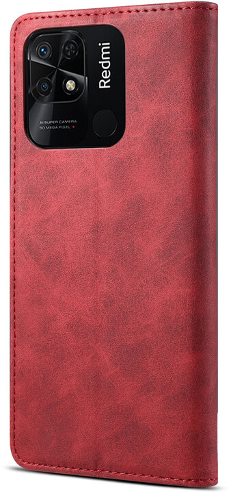 Lenuo Leather flipové pouzdro pro Xiaomi Redmi 10C, červená_244516833