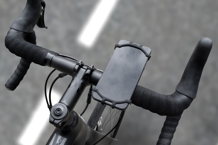 FIXED silikonový držák Bikee pro mobilní telefon, na kolo, černá_807020959