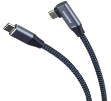 PremiumCord kabel USB-C, USB 3.2 gen. 2, 3A, 60W, 20Gbit/s, zalomený, opletený, 0.5m_1602726827