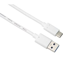 PremiumCord kabel USB-A - USB-C 3.2 gen 2, 3A, 0.5m, bílá ku31ck05w