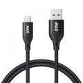 MAX kabel USB-A - micro USB, USB 2.0, opletený, 2m, černá_1976323089