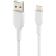 Belkin kabel USB-A - USB-C, M/M, opletený, 15cm, bílá