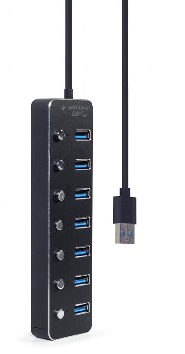 Gembird USB HUB 7-portový USB 3.1 Gen1, s vypínači_1451918805