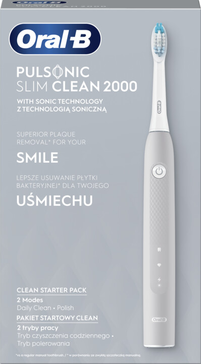 Oral-B Pulsonic Slim Clean 2000, elektrický sonický zubní kartáček, Grey_923264293