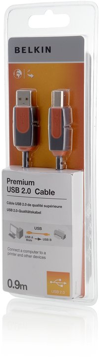 Belkin USB 2.0 kabel A-B, řada premium, 0.9 m_1908177109