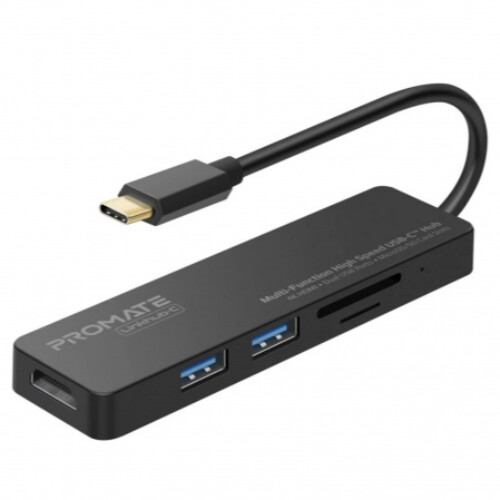 Promate hub USB-C - 2xUSB 3.0, HDMI, čtečka SD karet, 4K, černá_955319441