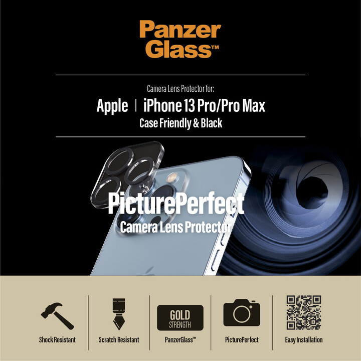 PanzerGlass ochranné sklo fotoaparátu pro Apple iPhone 13 Pro/13 Pro Max, černá_387162228
