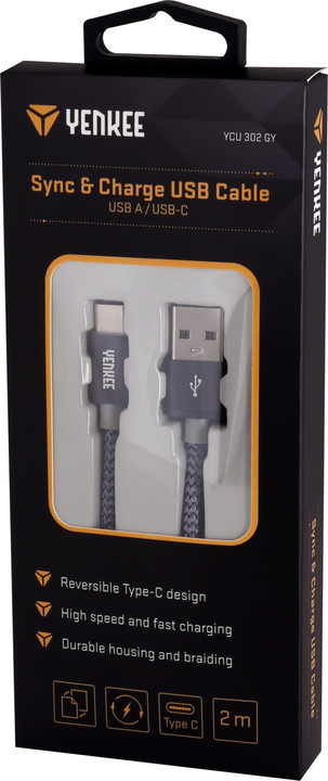 YENKEE YCU 302 GY kabel USB A 2.0 / C 2m_1784185339
