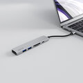 EPICO multifunkční HUB 6v1, 2x USB-A, USB-C, HDMI 8K, microSD/SD, stříbrná_891186799