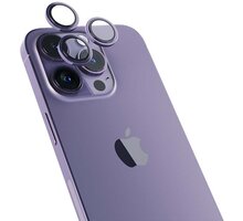 EPICO hliníkové tvrzené sklo na čočky fotoaparátu pro iPhone 14 Pro/14 Pro Max, temně fialová 69312152200001
