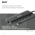 Club3D dokovací stanice USB-C, 8-in-1 MST Dual 4K60Hz, Display Travel Dock_1034663971
