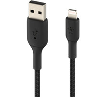 Belkin kabel USB-A - Lightning, M/M, MFi, opletený, 1m, černá_1608613256