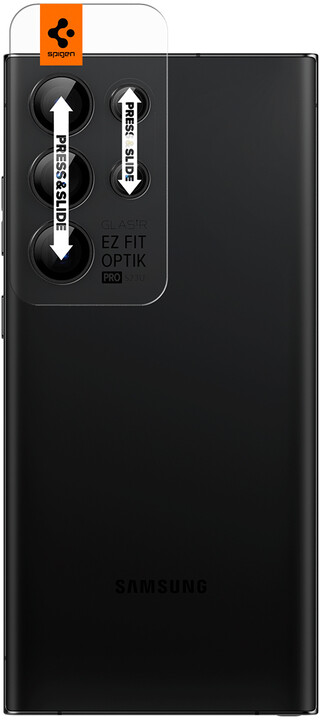 Spigen ochranné sklo EZ Fit Optik Pro pro Samsung Galaxy S23 Ultra, černá, 2ks_1296065993
