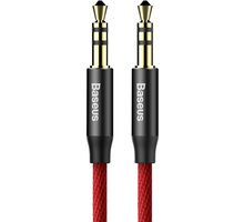 BASEUS kabel audio Yiven Series, Jack 3.5mm, M/M, 1.5m, červená/černá