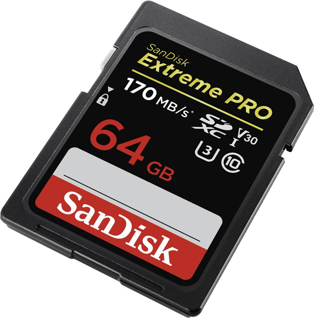 SanDisk SDXC Extreme Pro 64GB 170MB/s class 10 UHS-I U3 V30