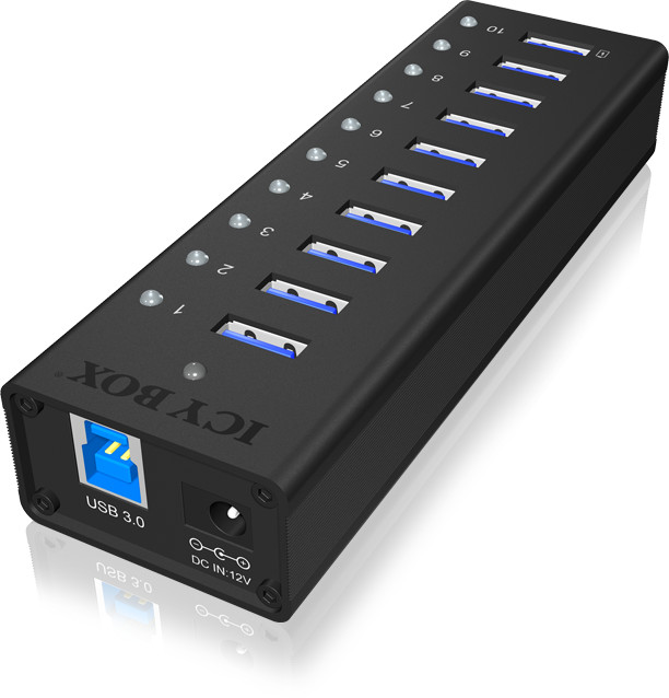 ICY BOX IB-AC6110, USB 3.0 Hub, 10-Port_661410419