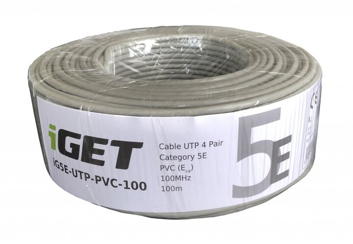 iGET Síťový kabel CAT5E UTP PVC Eca 100m/role_1956010709