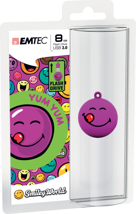 EMTEC Smiley World Series, Yum Yum 8GB, fialový_1217430103