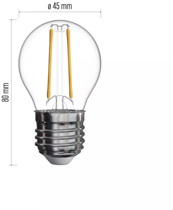 Emos LED žárovka Filament Mini Globe 1,8W (25W), 250lm, E27, neutrální bílá_757386226