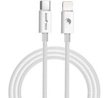 RhinoTech kabel USB-C - Lightning, 27W, 1m, opletený, bílá RTACC382