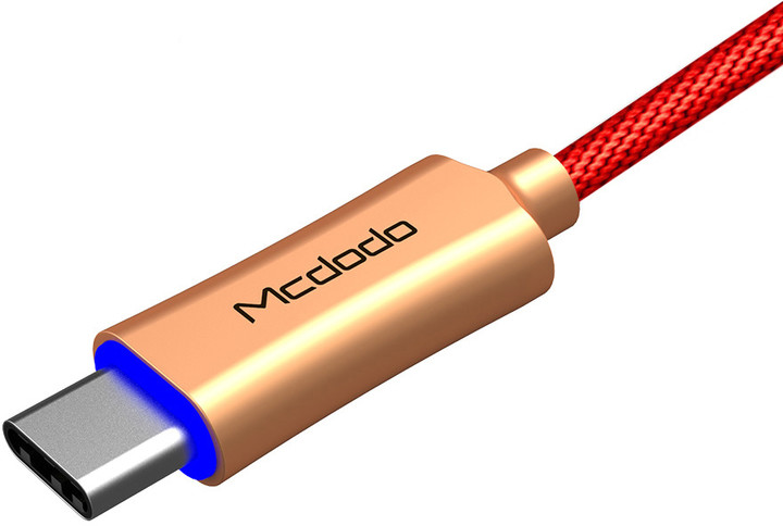 Mcdodo Knight rychlonabíjecí datový kabel USB-C s inteligentním vypnutím napájení, 1m, červená_1820351492
