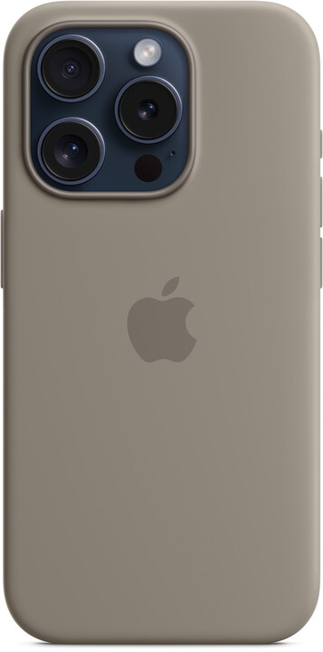 Apple Silikonový kryt s MagSafe pro iPhone 15 Pro, jílově šedá_1108271196