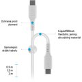 FIXED nabíjecí a datový kabel Liquid silicone USB-C - USB-C,USB 2.0, PD 60W, 2m, bílá_1001063028