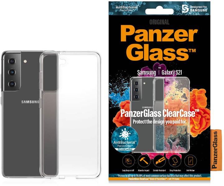 PanzerGlass ochranný kryt ClearCase pro Samsung Galaxy S21, antibakteriální, transparentní_303900168